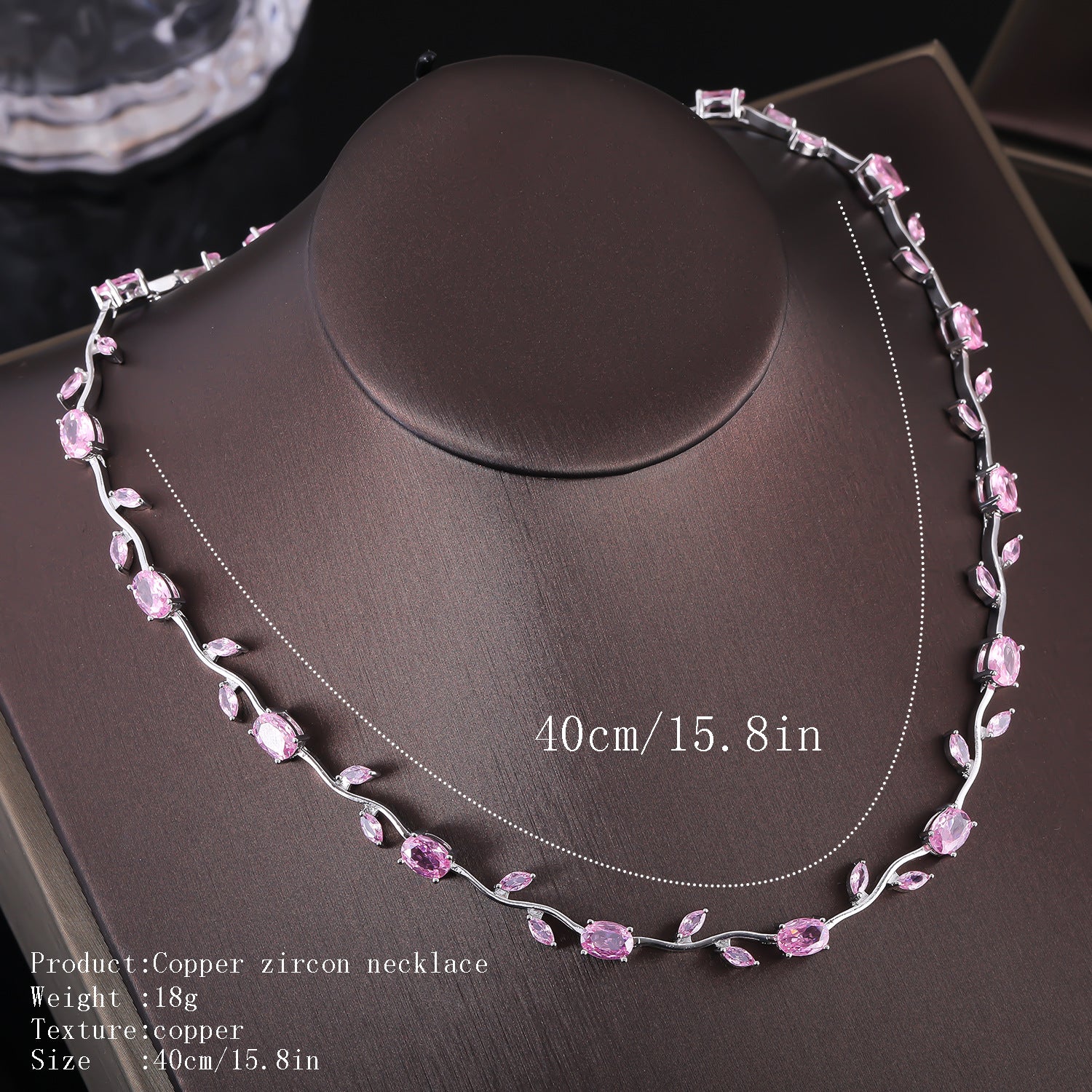 Fashion light luxury copper inlaid zircon necklace