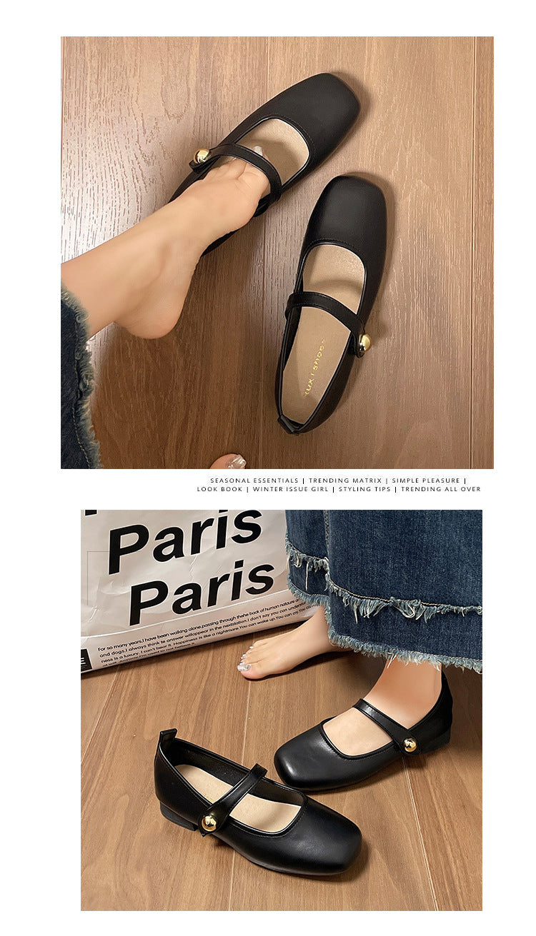 Fashion versatile soft-soled one-button loafers