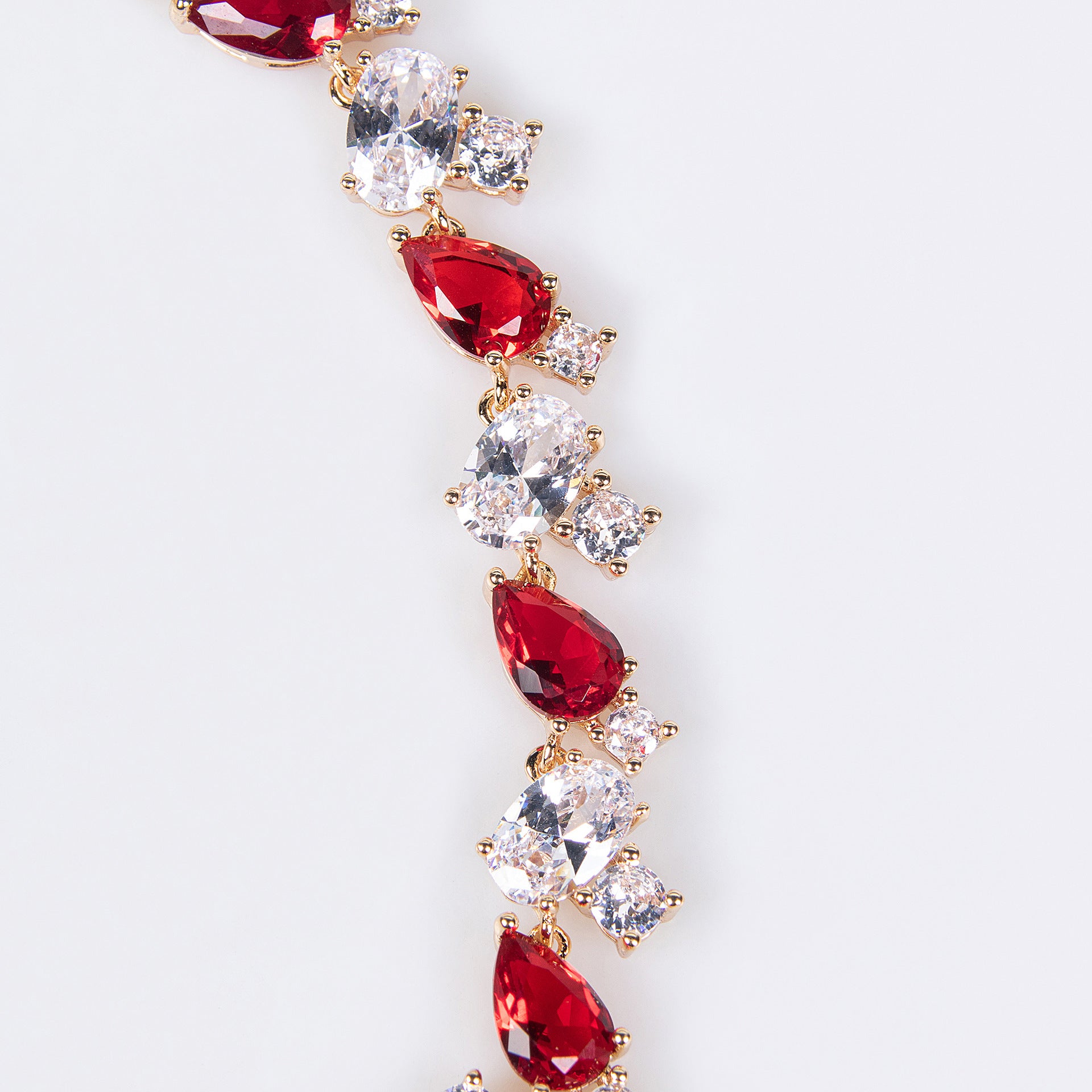Luxury Ruby Red Gemstone Necklace Set for Women – Statement Jewelry with Matching Earrings