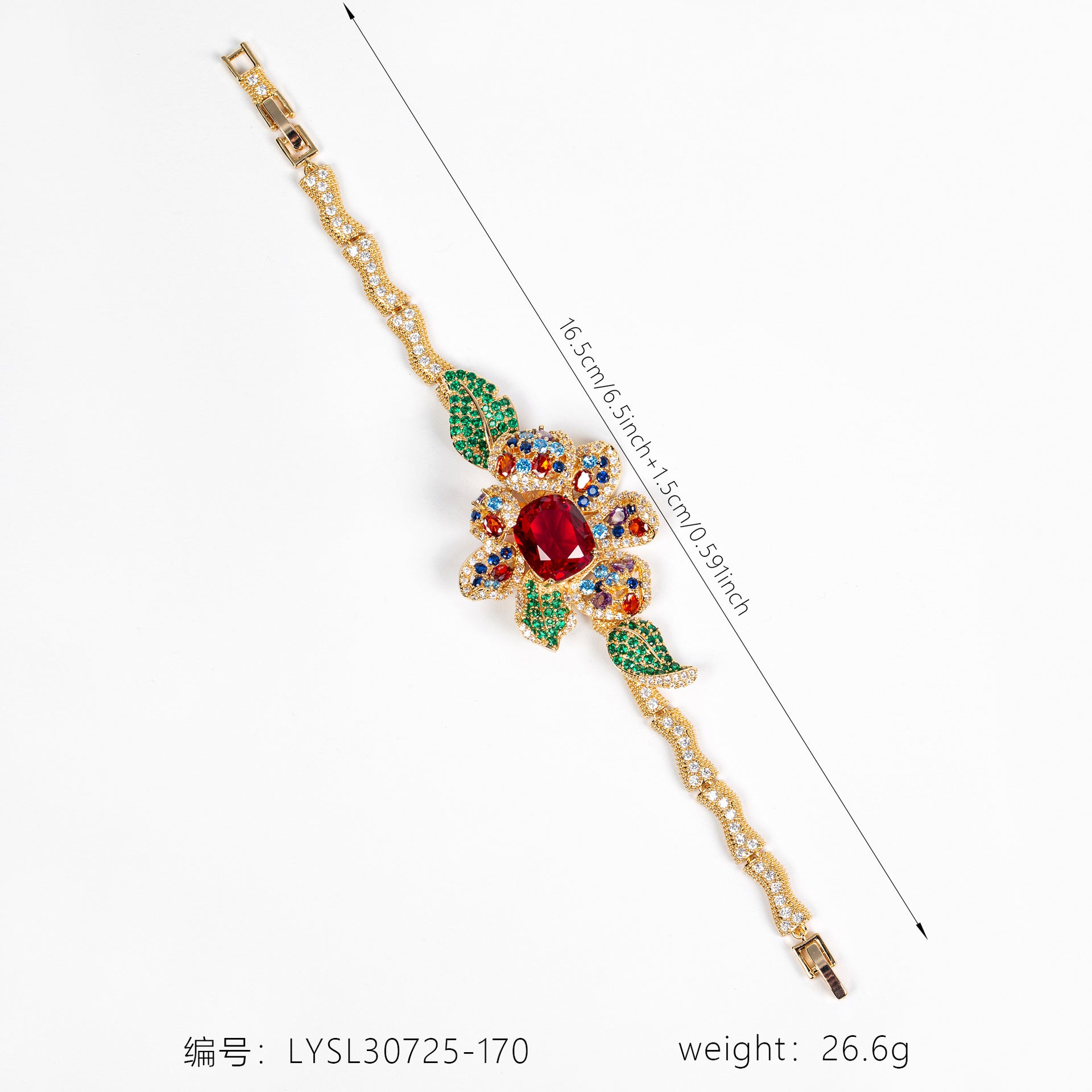 Luxury Blue Crystal Floral Bracelet – Elegant Statement Jewelry for Women