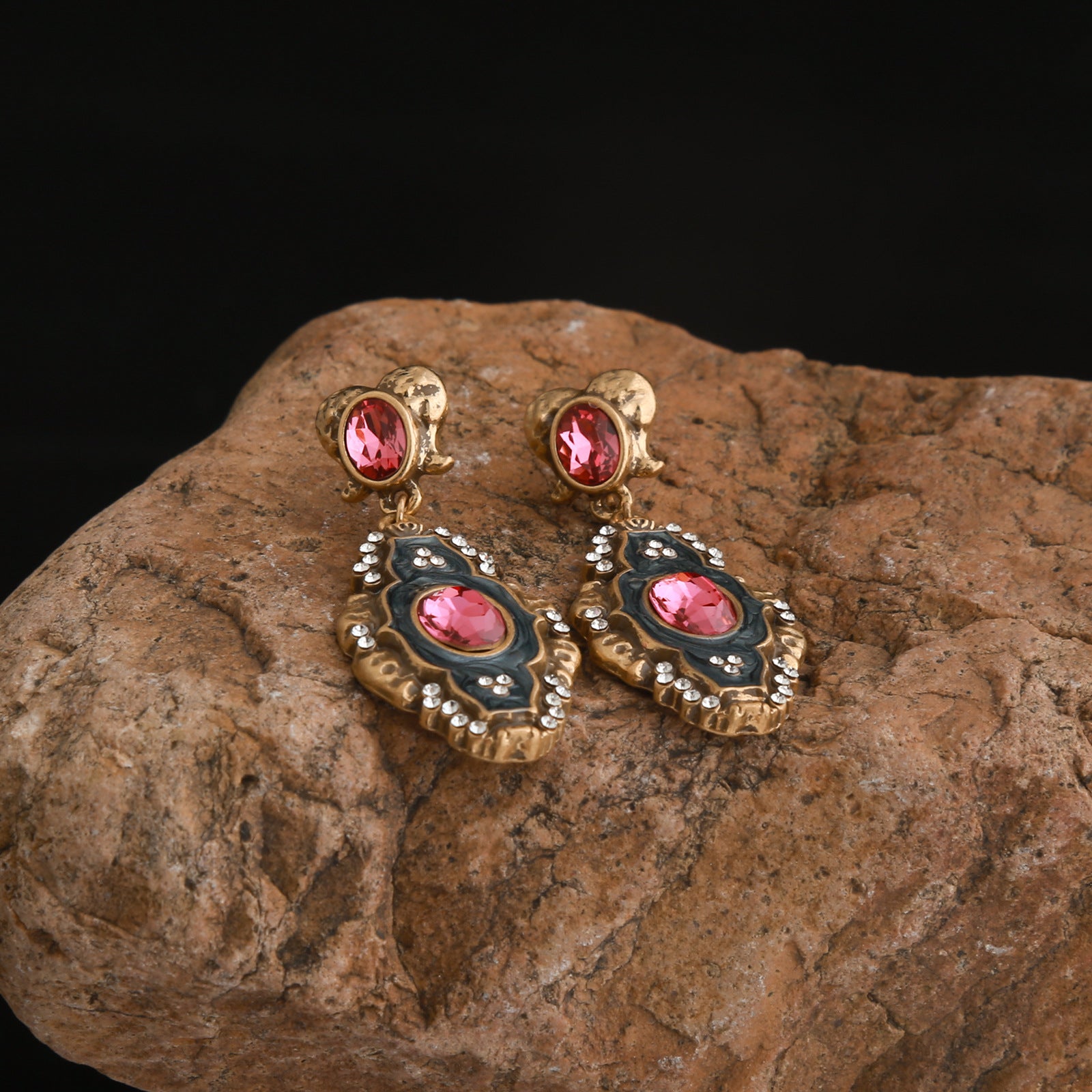 Medieval niche crystal diamond jewelry set