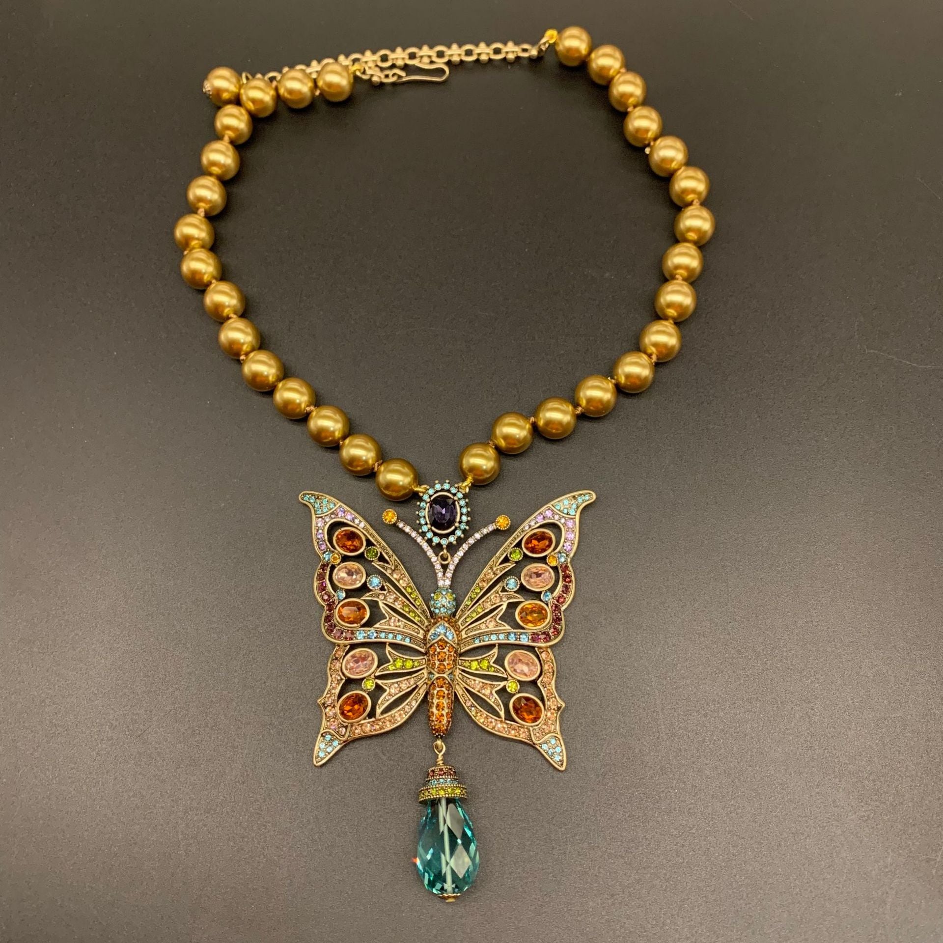 Medieval Fashion Butterfly Gem Necklace