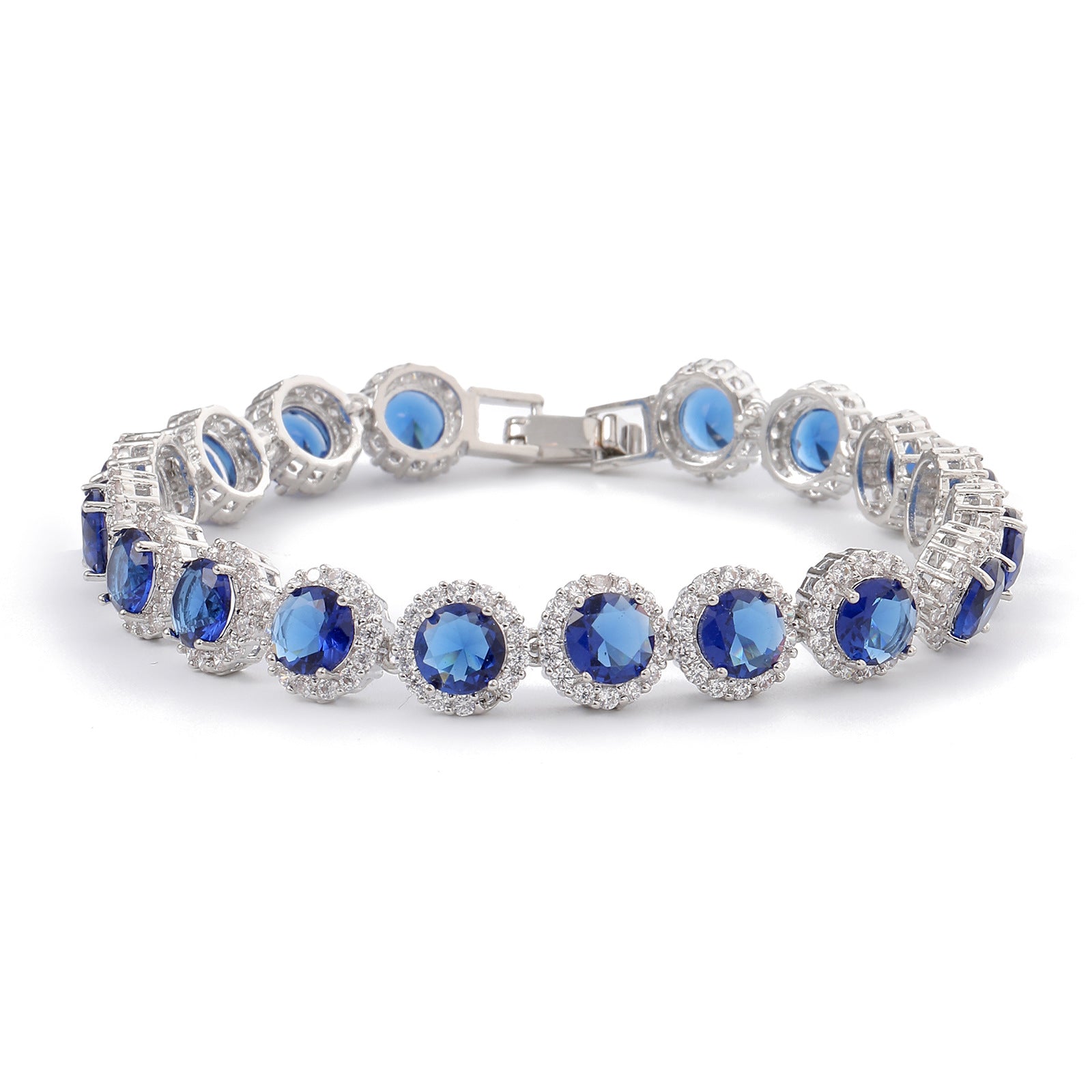 Fashion gold-plated hollow round zircon bracelet