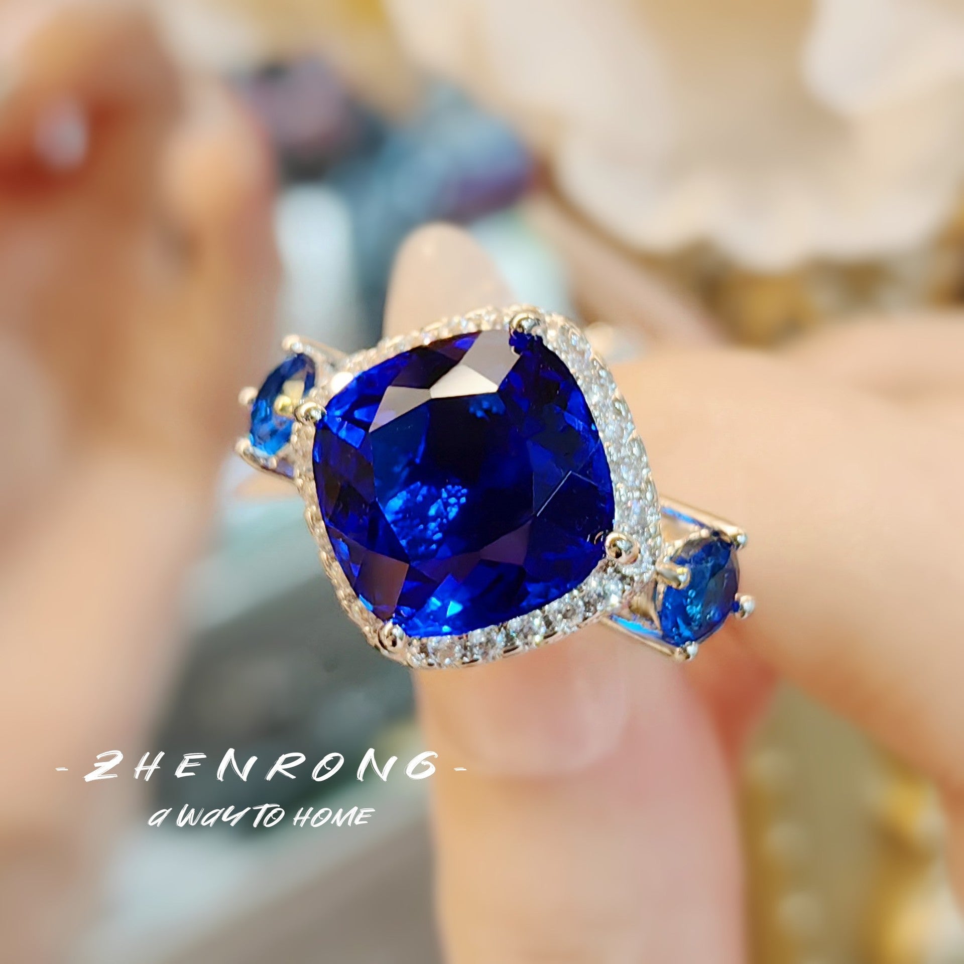 Paraiba square sapphire color treasure series