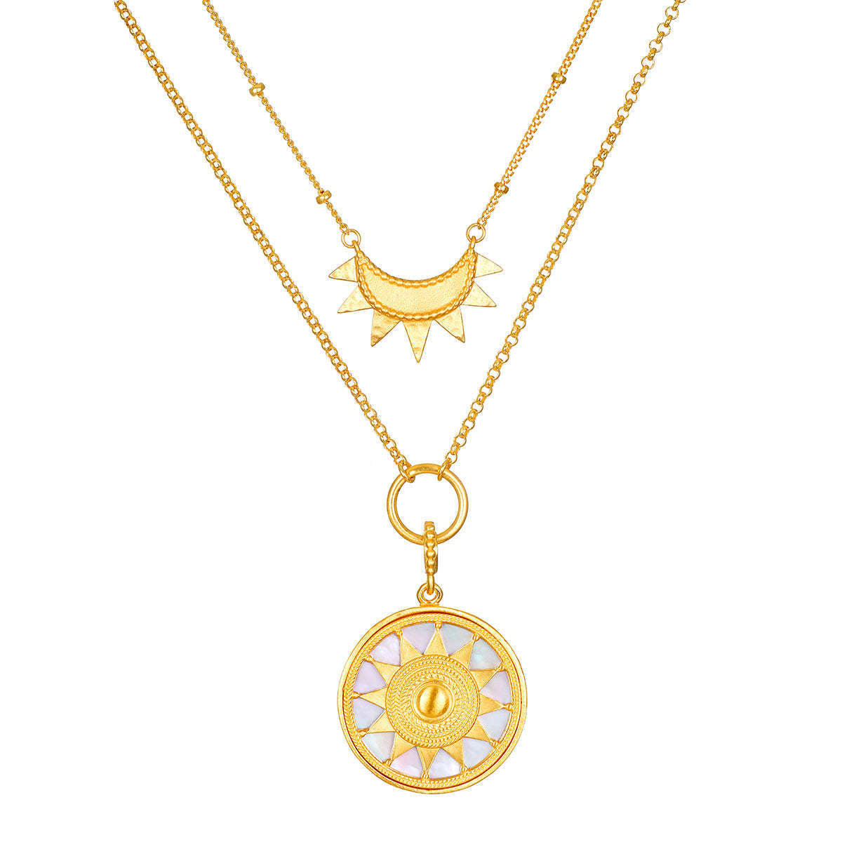 Sun and Moon Double Stacked Necklace