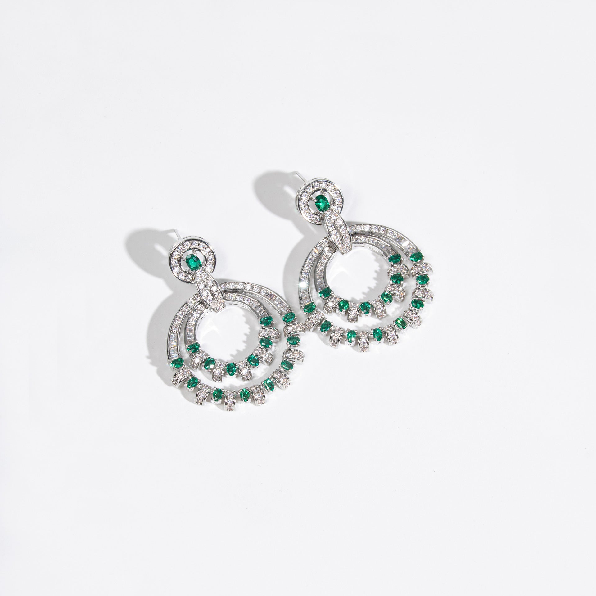 Luxury Blue Crystal Hoop Drop Earrings for Women