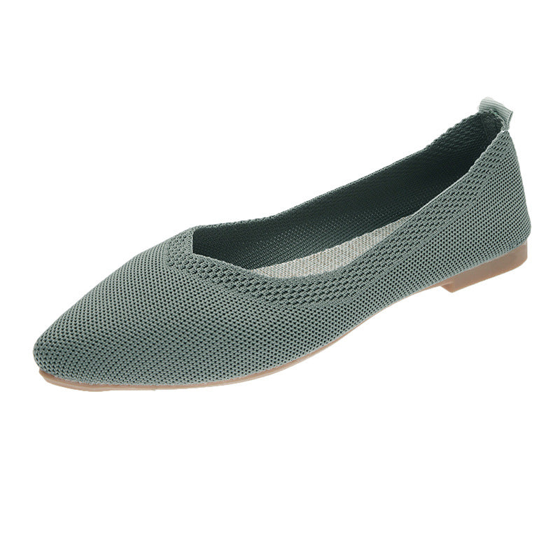 Fashion pointed woven soft-soled casual shoes