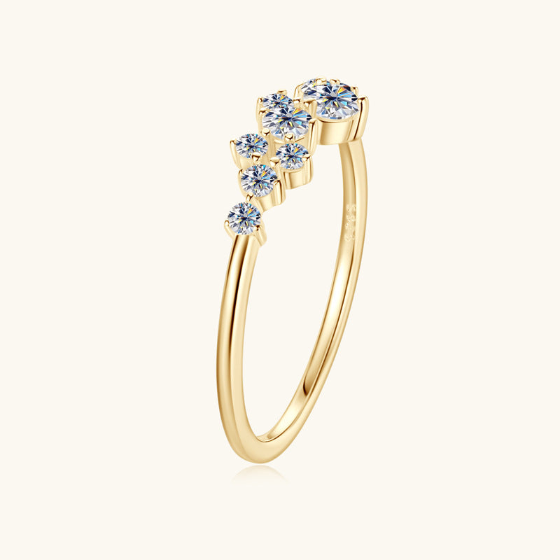 Sterling Silver Gypsy Moissanite Ring