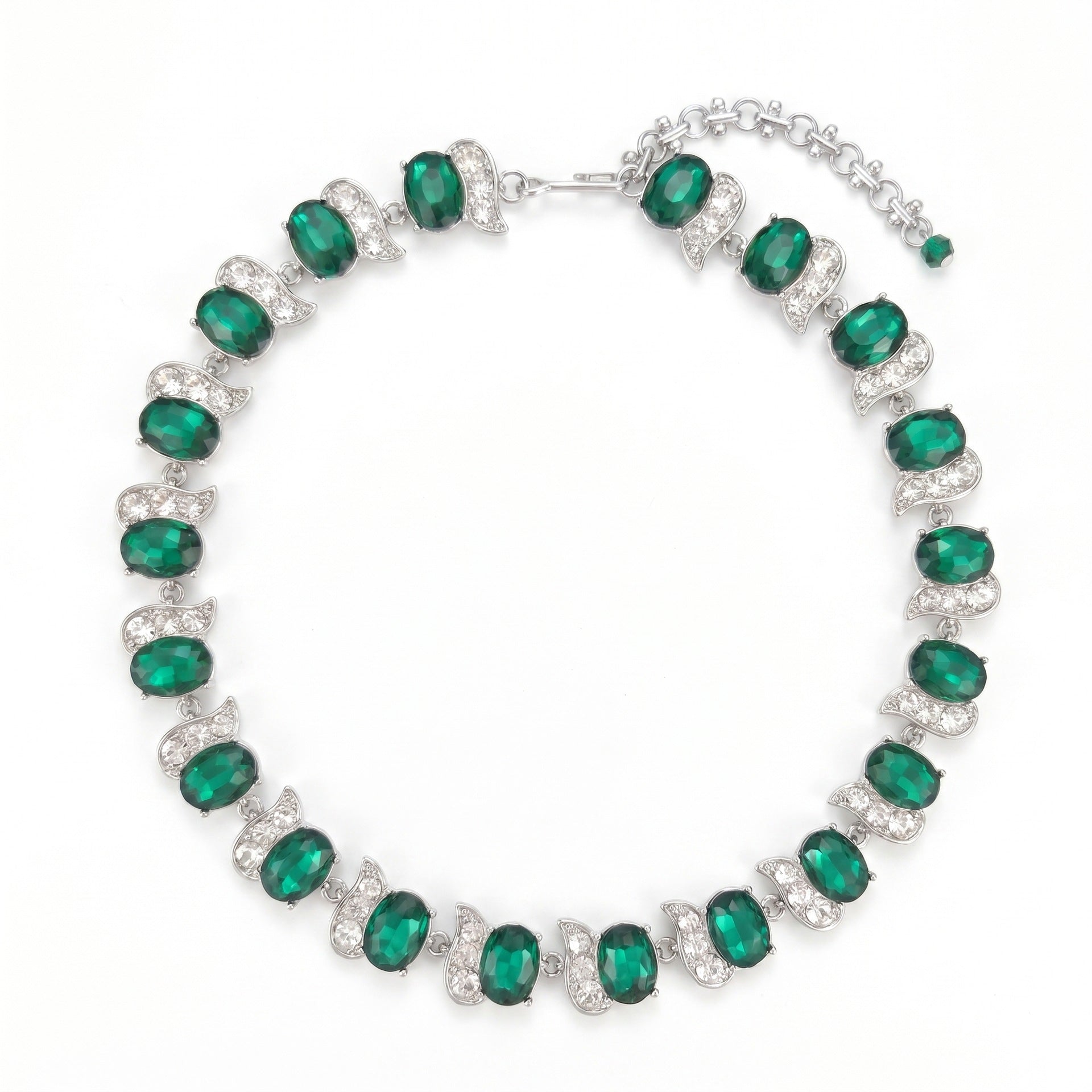 Full Diamond Ladies Jewelry Set Earrings Necklace Romantic Accessory Set