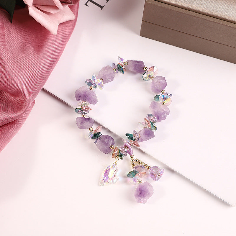 Amethyst irregular gravel bracelet