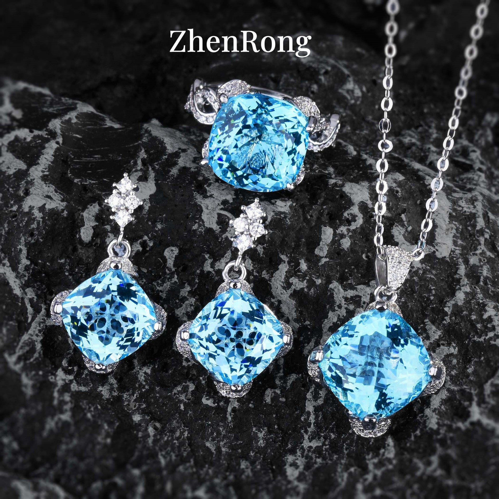 Fashion Aquamarine Topaz Color Treasure Series