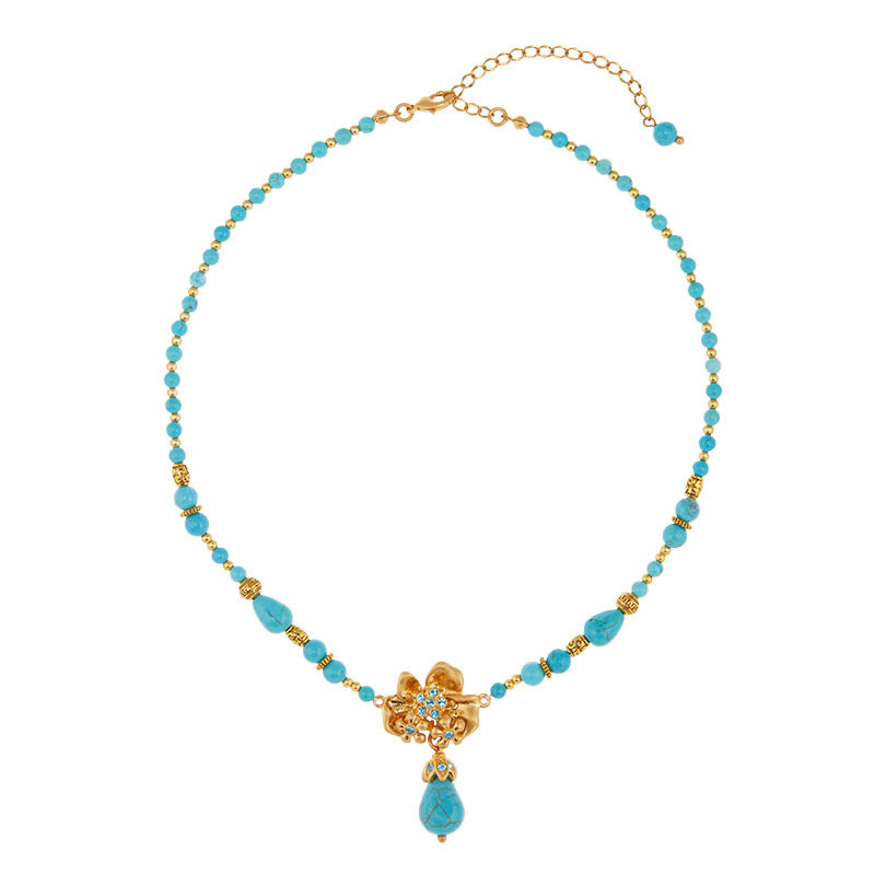 Fashion medieval high-end turquoise necklace