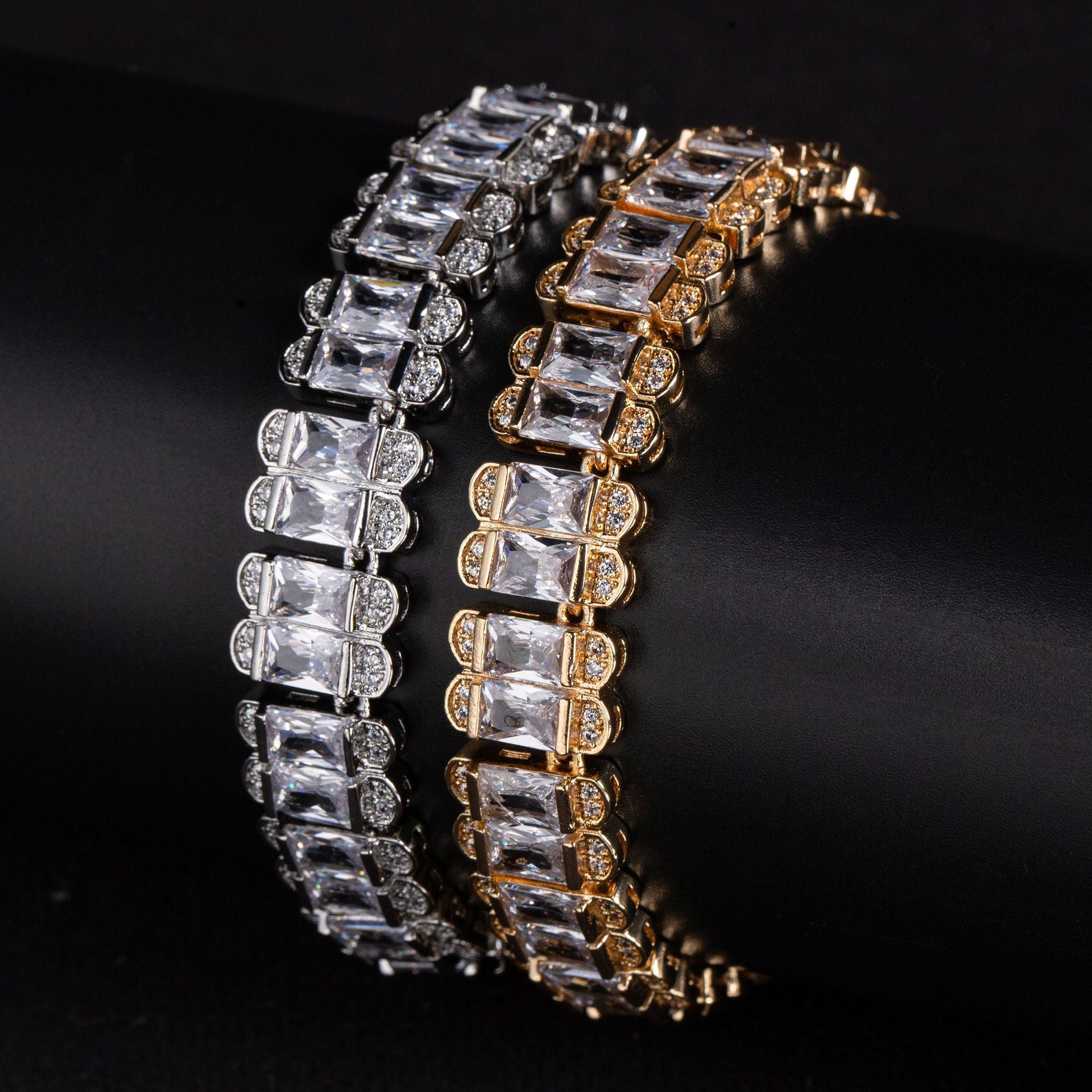 Luxury Emerald Cut Crystal Tennis Bracelet – Elegant Statement Jewelry for Women