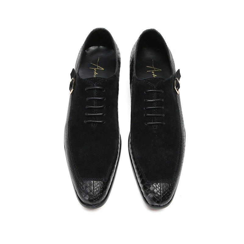 British men's business dress lace-up derby shoes