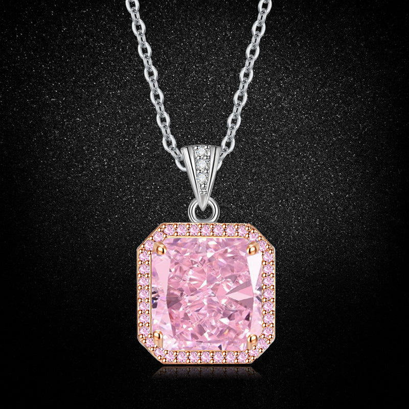 Fashion light luxury colored treasure ring stud earrings necklace three-piece set