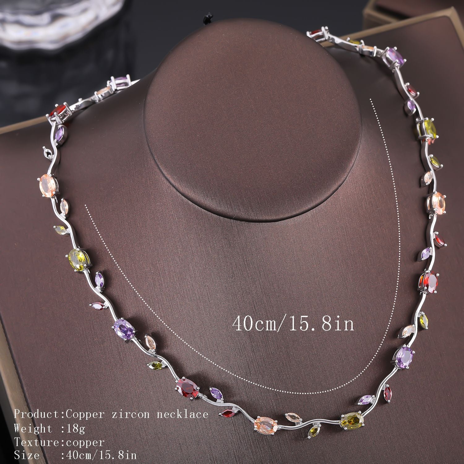 Fashion light luxury copper inlaid zircon necklace