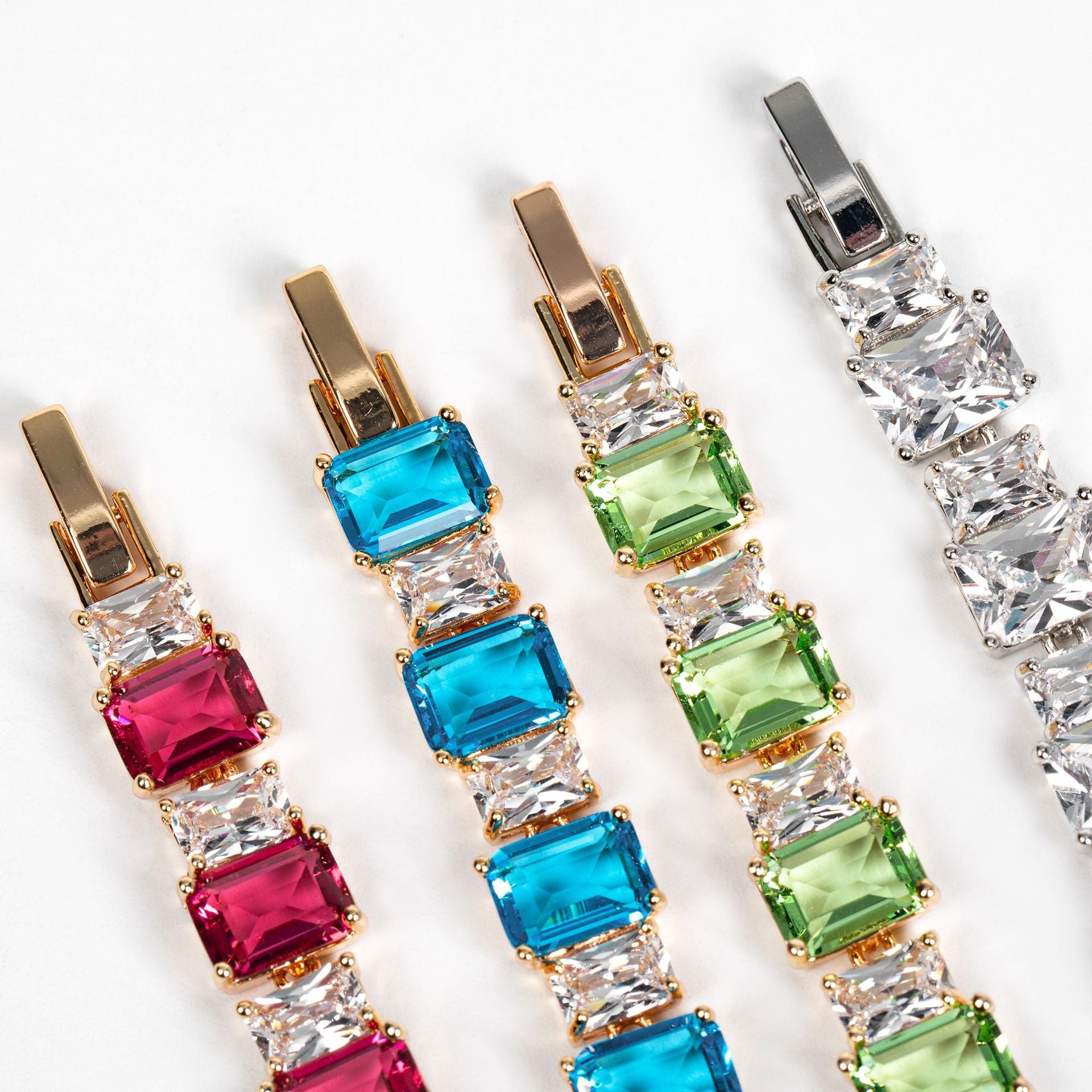 Luxury Ruby Rectangle Bracelet – Sparkling Crystal Jewelry for Women