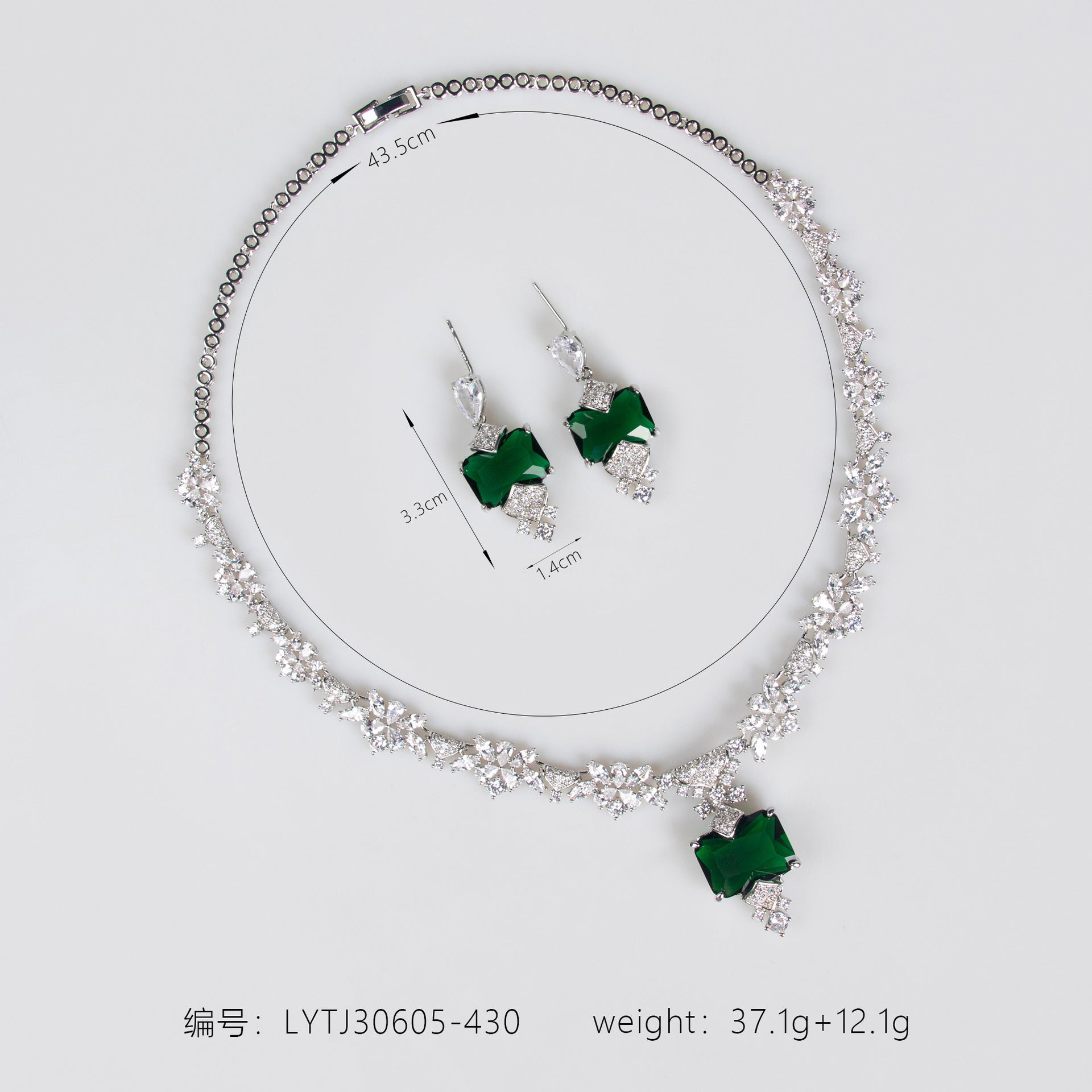 Luxury Sapphire Blue Gemstone Necklace Set for Women – Floral Statement Jewelry with Matching Earrings
