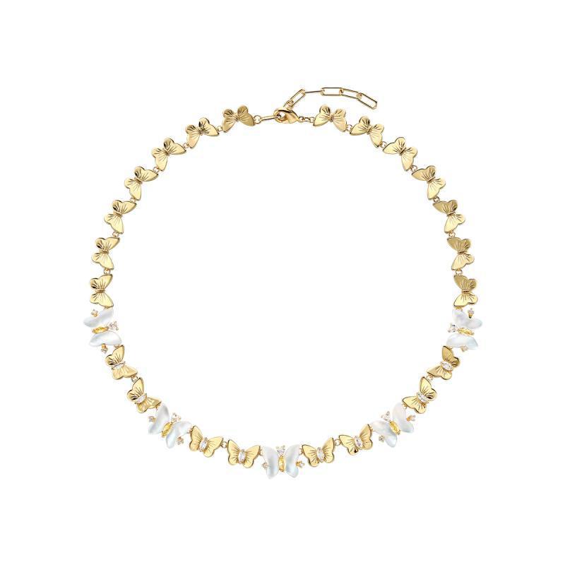 Fashion deep sea white shell butterfly collarbone necklace