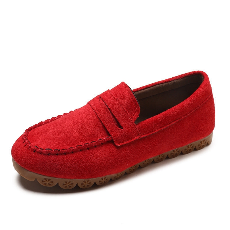 Winter beef tendon velvet flat loafers