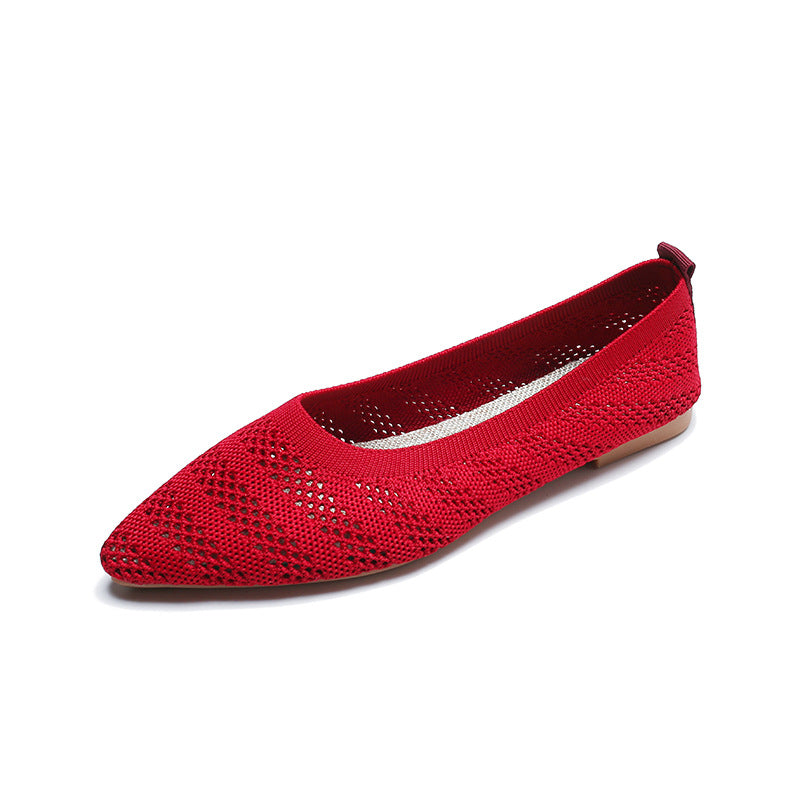 Fashion pointed woven soft-soled casual shoes