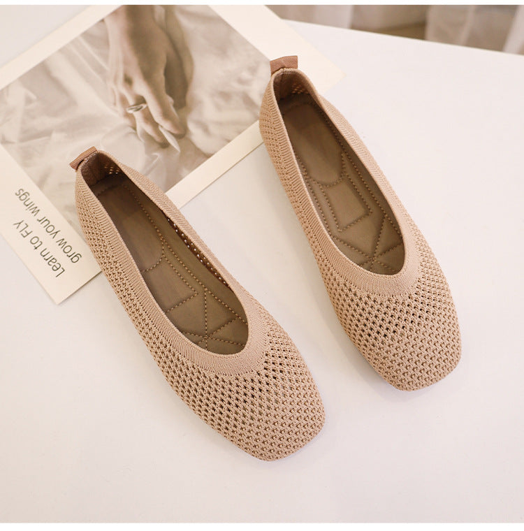 Simple woven soft bottom home casual shoes