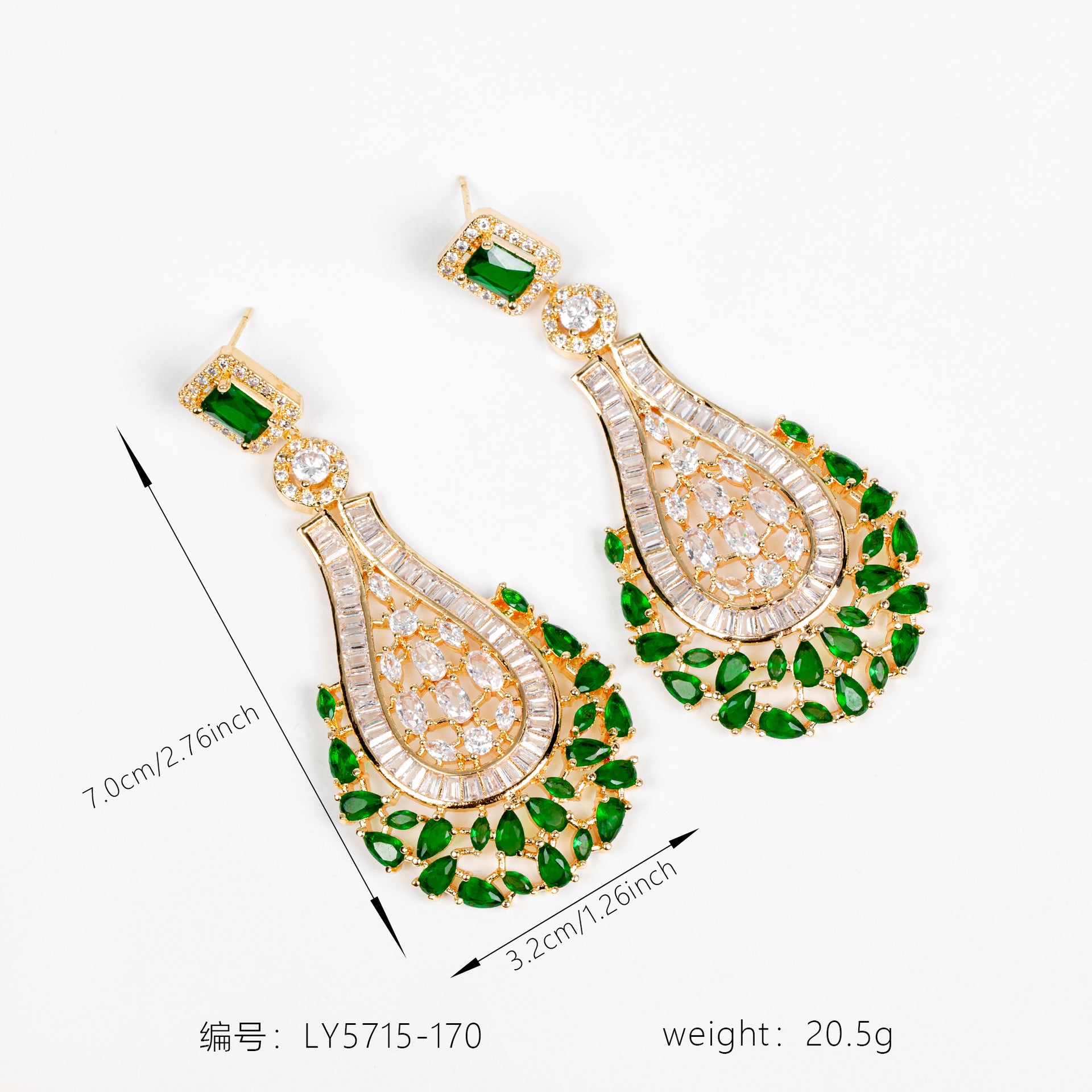 Royal Blue Crystal Earrings – Elegant Chandelier Jewelry for Women