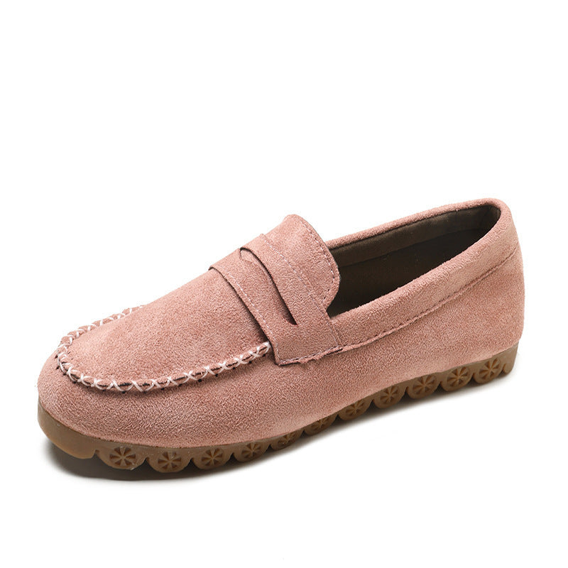 Winter beef tendon velvet flat loafers