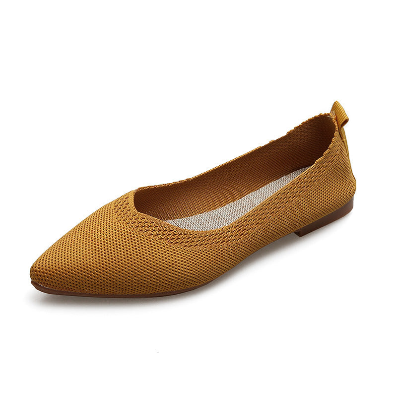 Fashion pointed woven soft-soled casual shoes