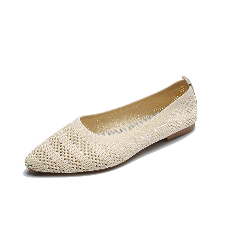 Fashion pointed woven soft-soled casual shoes