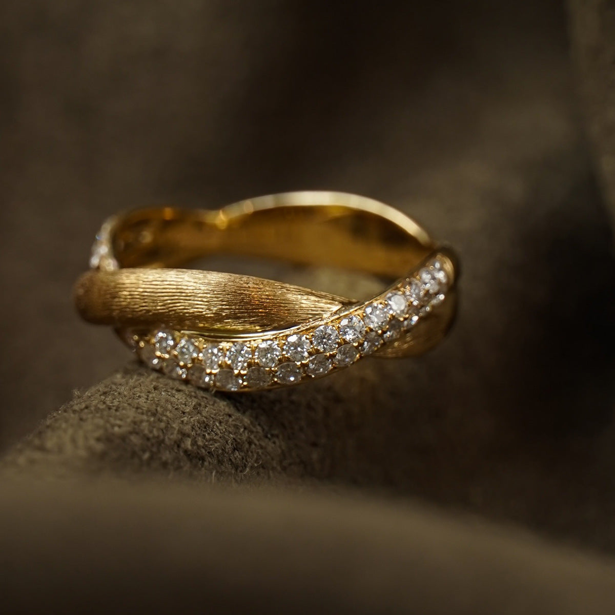 S925 Sterling Silver Double Ring Brushed Ring