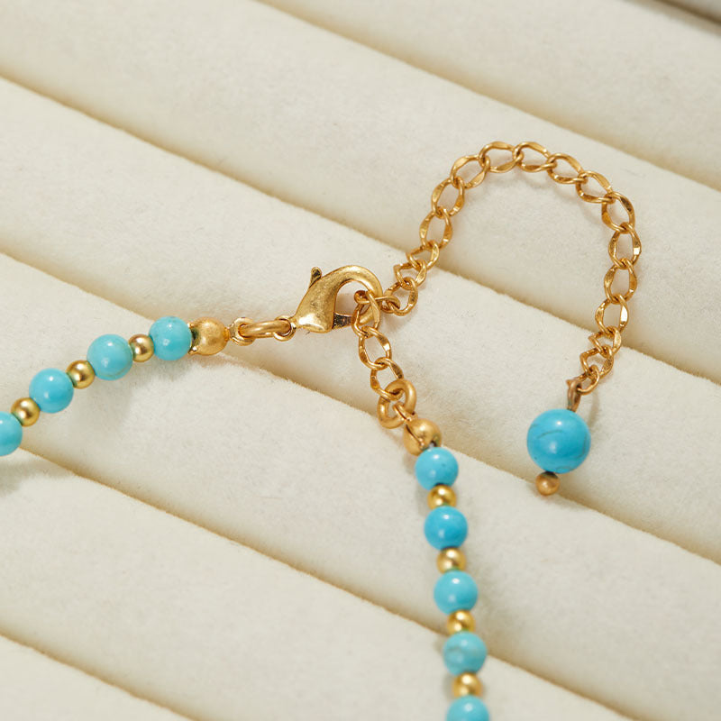 Fashion medieval high-end turquoise necklace