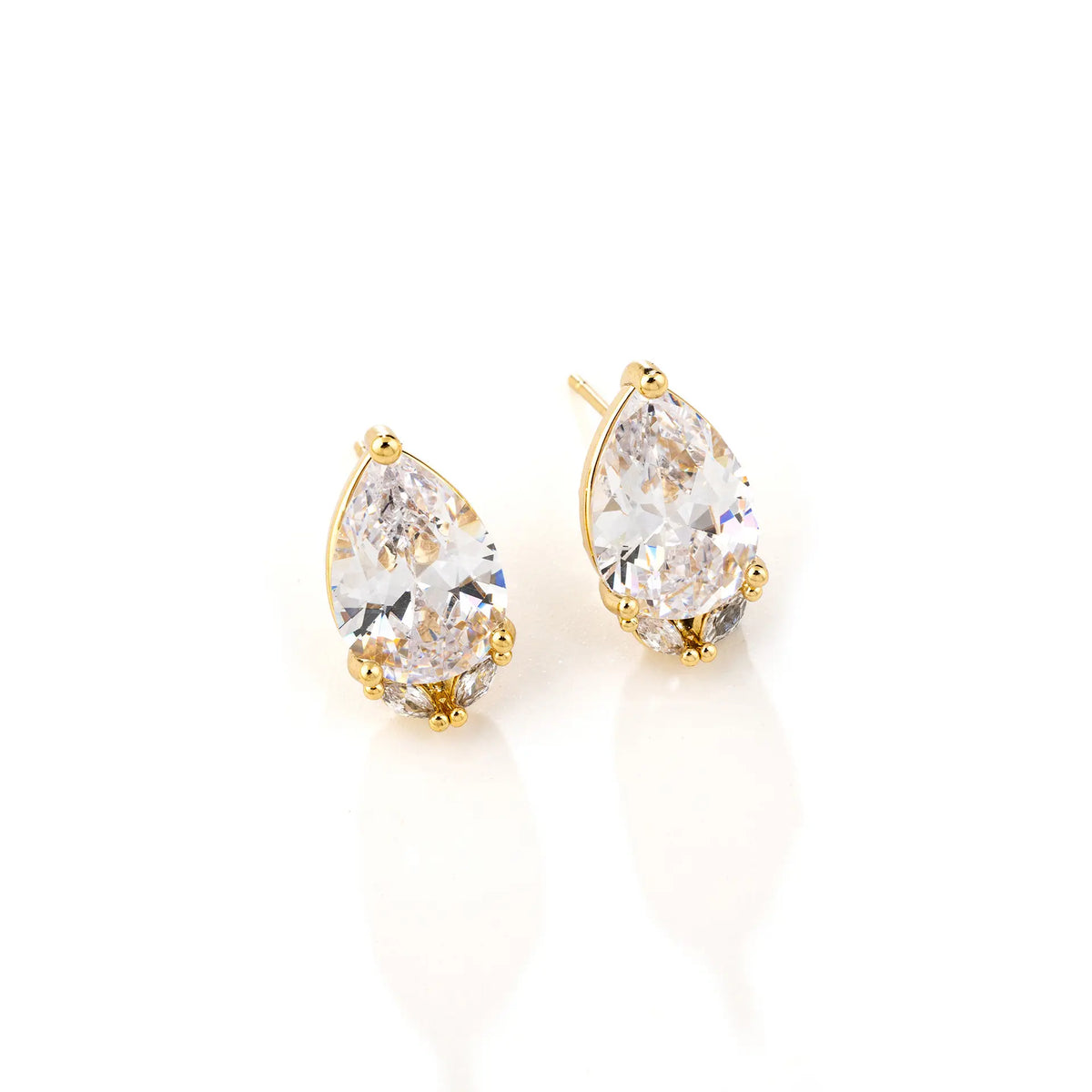 Water drop leaf zircon necklace and earrings set - women's luxury jewelry for banquets and weddings