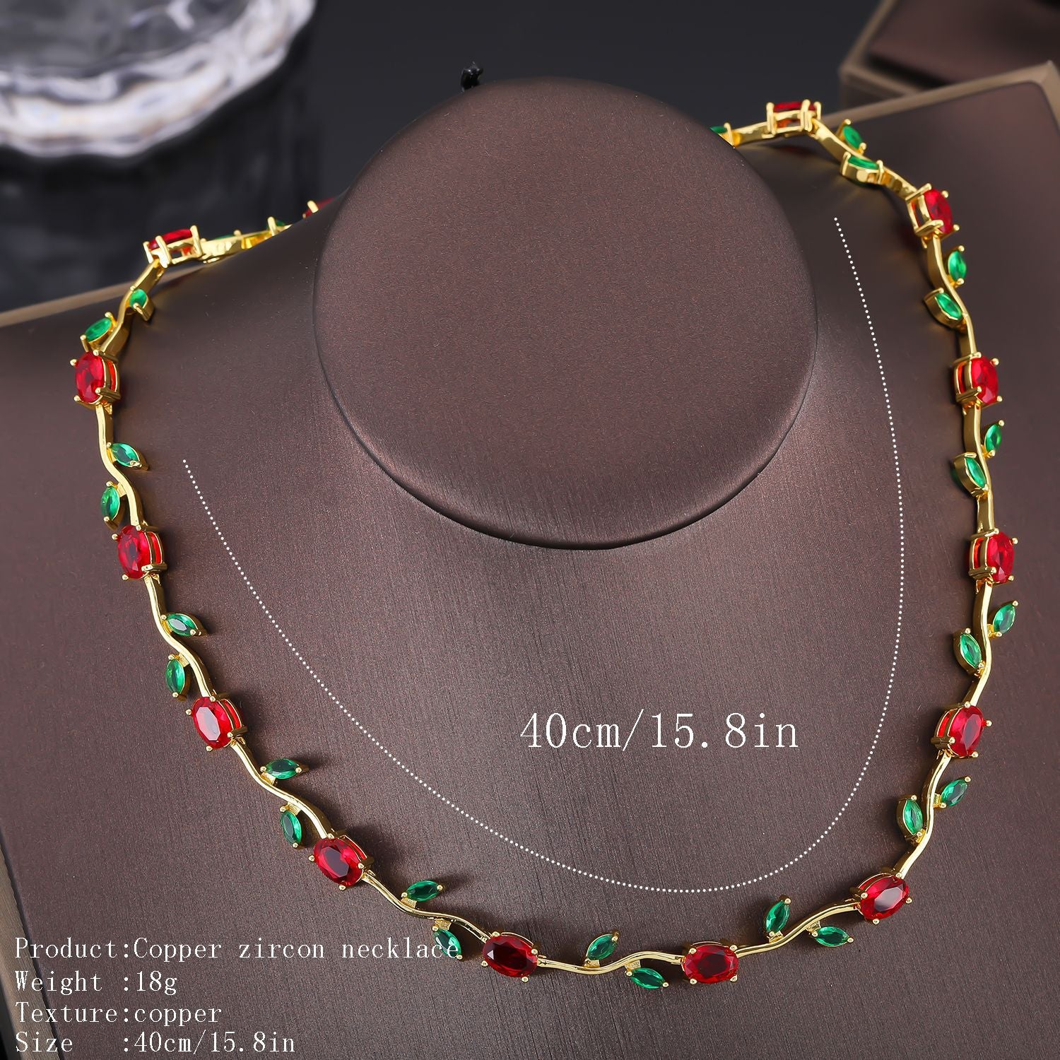 Fashion light luxury copper inlaid zircon necklace