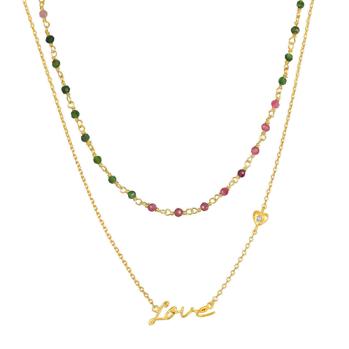 Sun and Moon Double Stacked Necklace