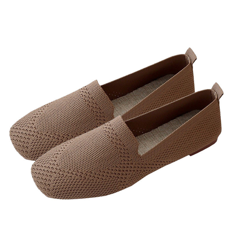 Women's Knitted Soft-soled Casual Shoes Fashion Breathable Loafers