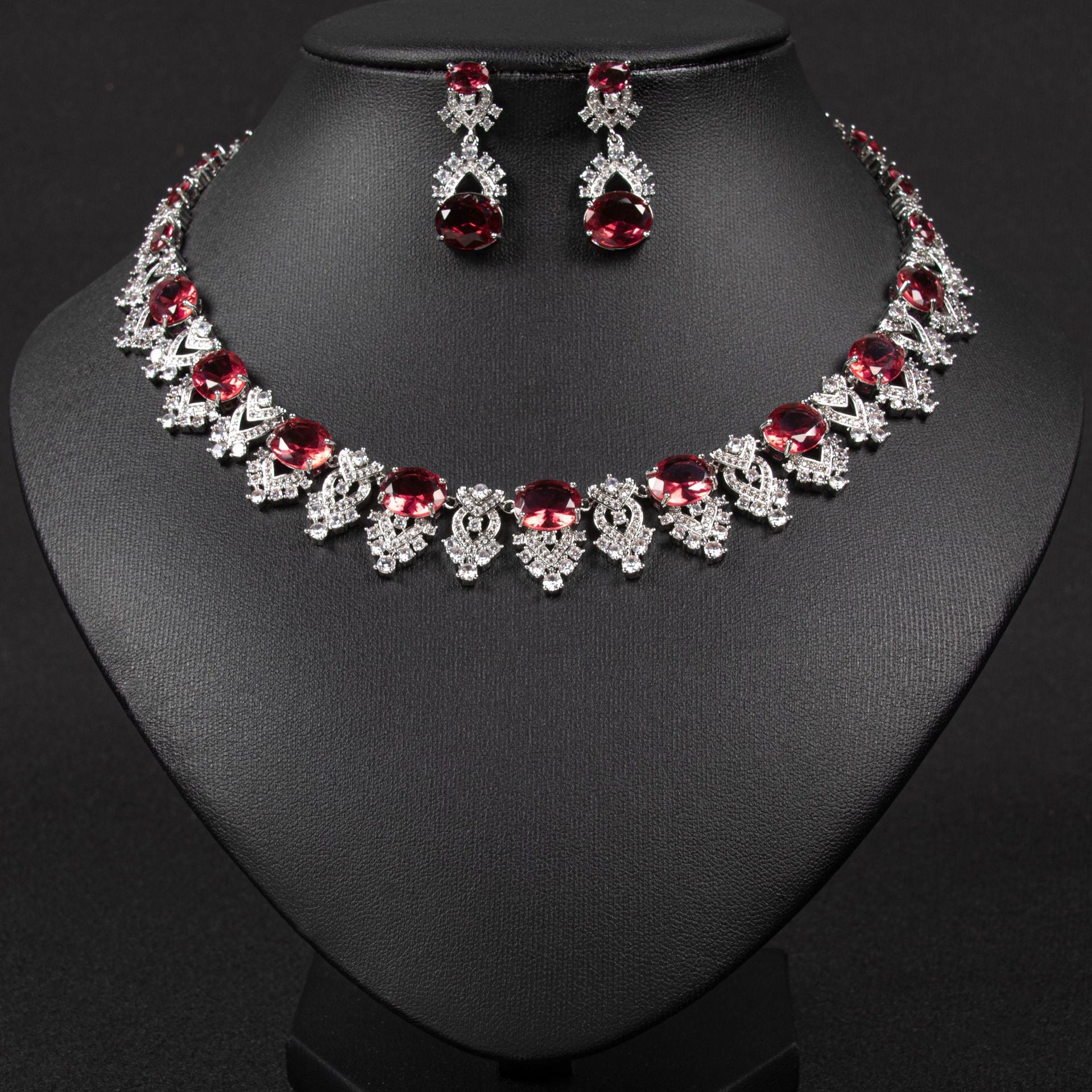 Luxury Multicolor Gemstone Necklace Set for Women – Elegant Statement Jewelry with Matching Earrings