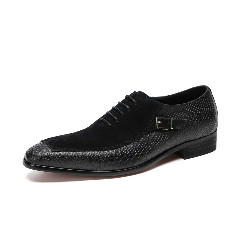 British men's business dress lace-up derby shoes