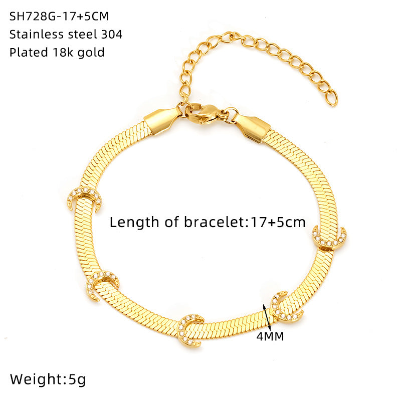 Niche light luxury zircon titanium steel bracelet