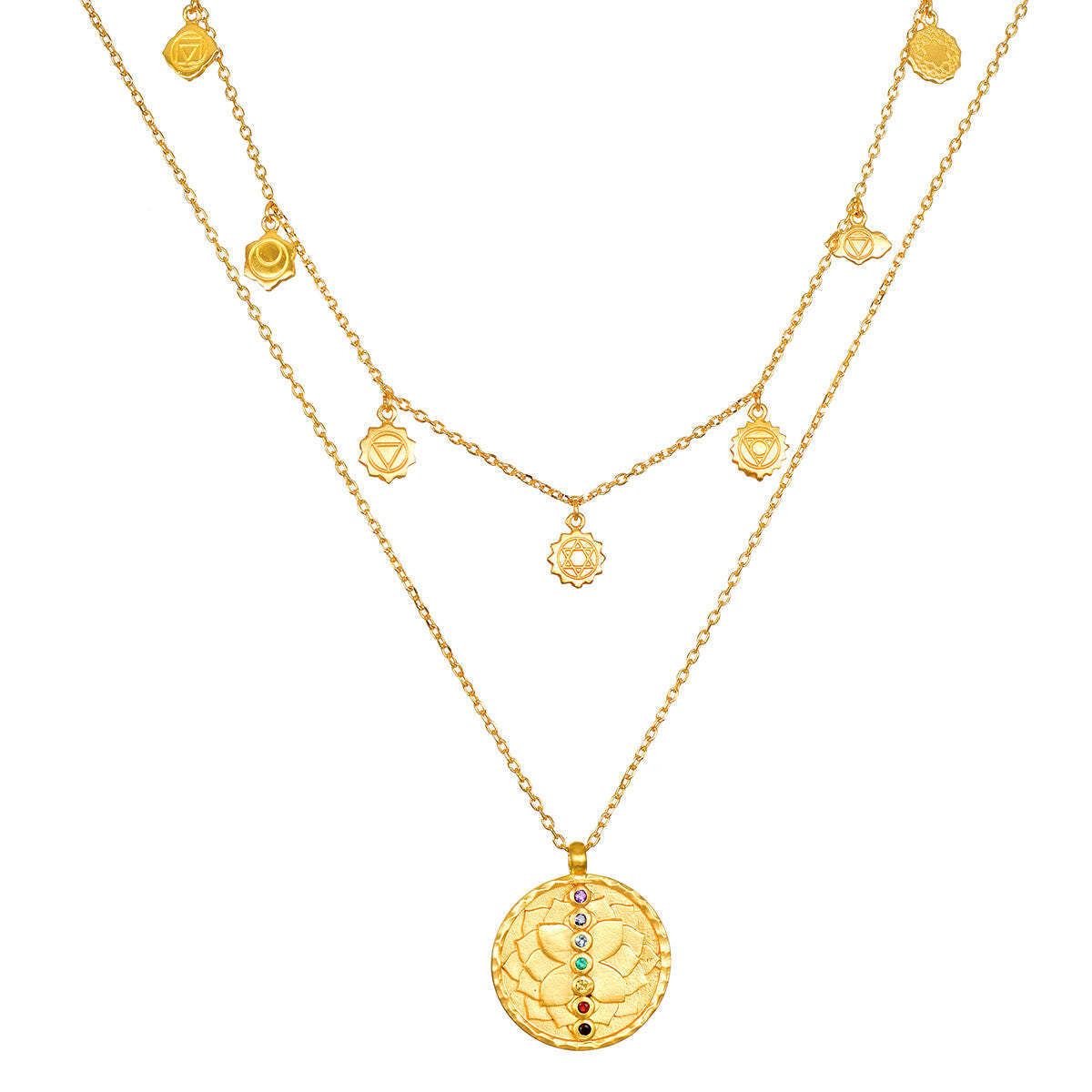 Sun and Moon Double Stacked Necklace