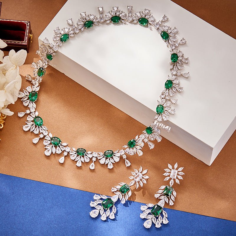 Gold plated enamel gemstone necklace