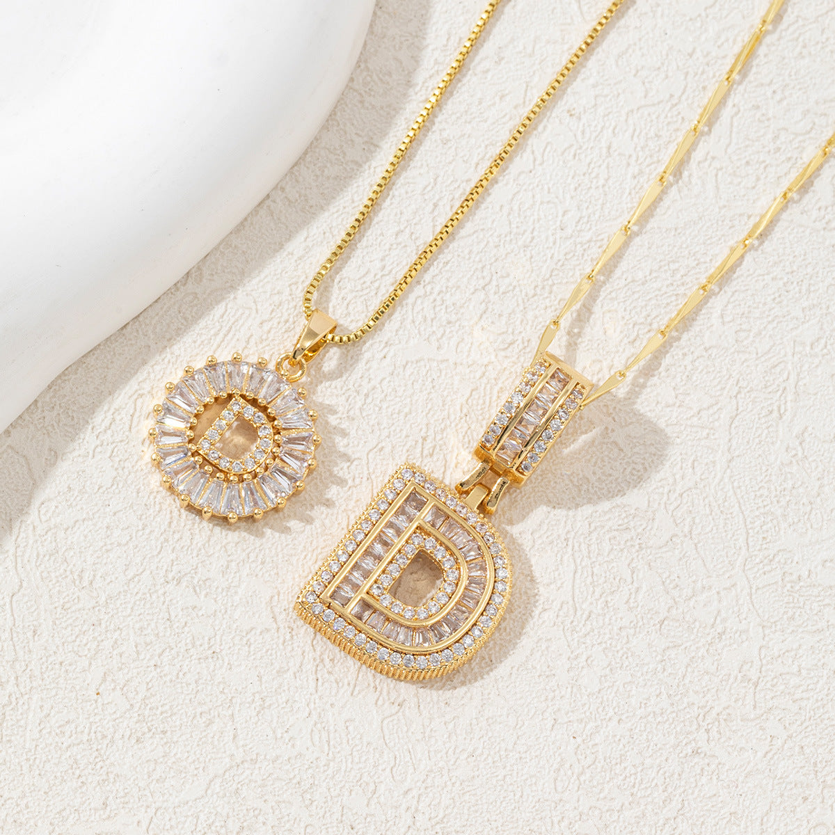 Full Diamond Rock Sugar 26 Letter Necklace