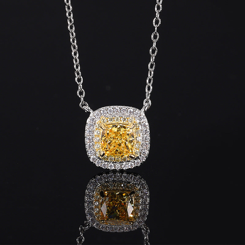 Ensemble de diamants jaunes taille fleur de glace en diamant à haute teneur en carbone