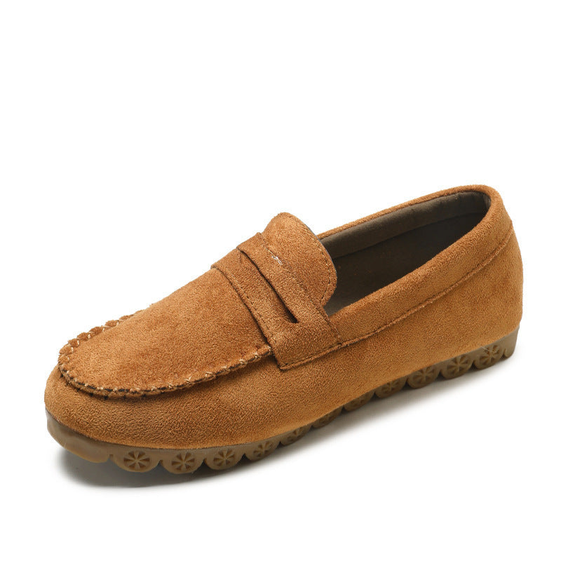 Winter beef tendon velvet flat loafers