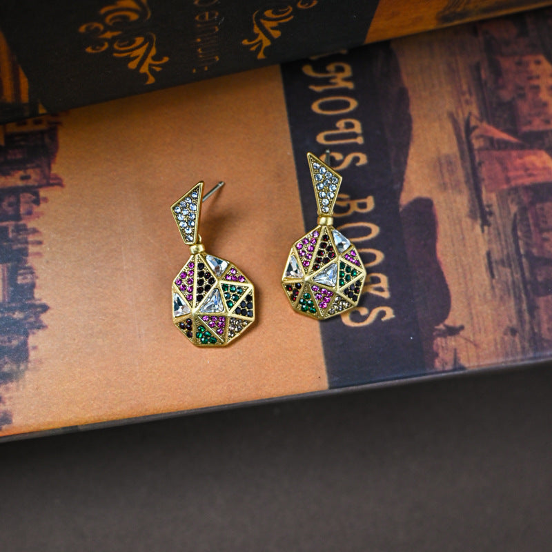 Vintage Personality Gold Plated Geometric Earrings