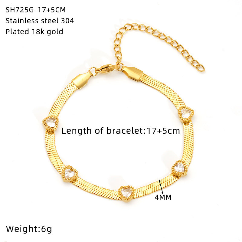 Niche light luxury zircon titanium steel bracelet