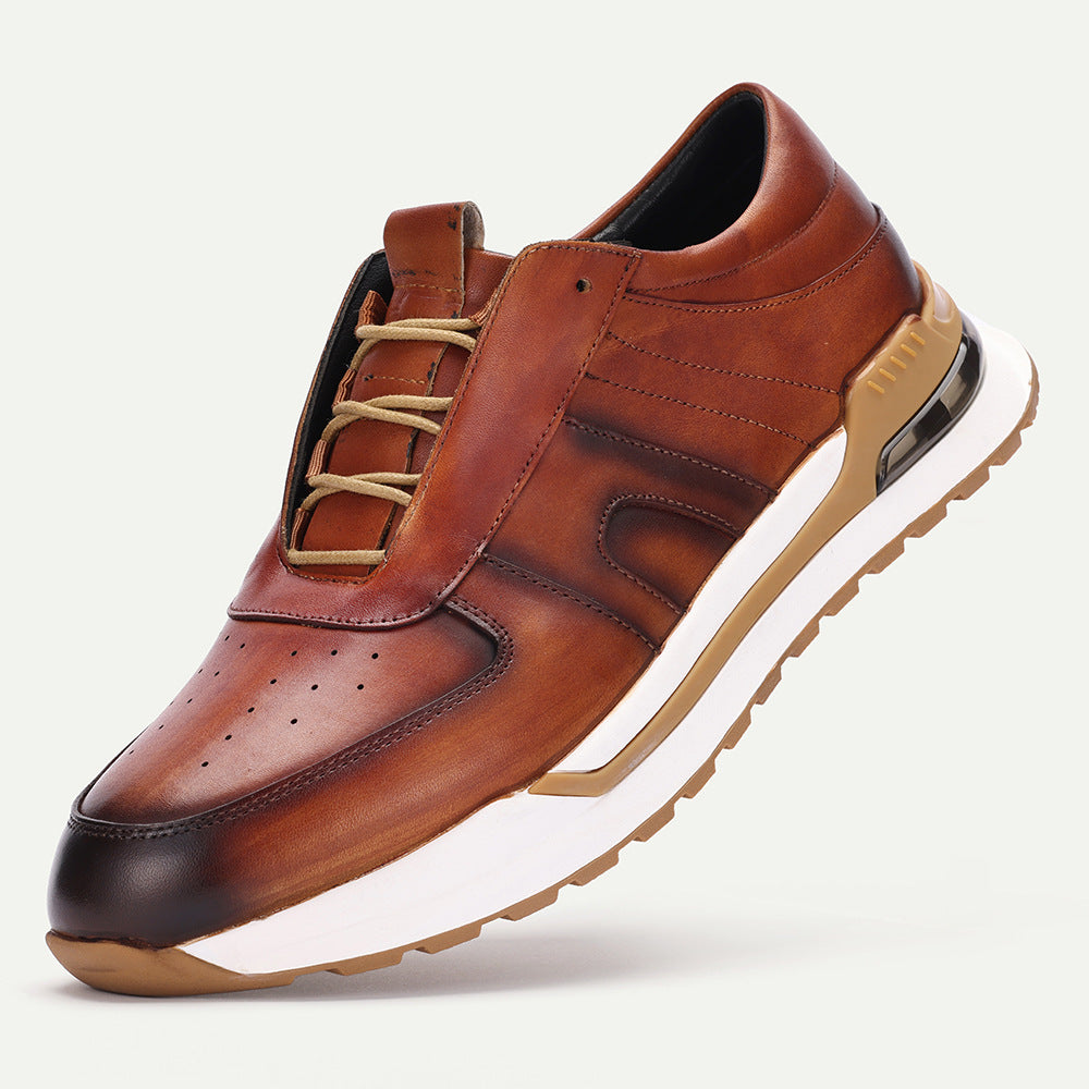 New fashionable top layer cowhide men's casual leather shoes