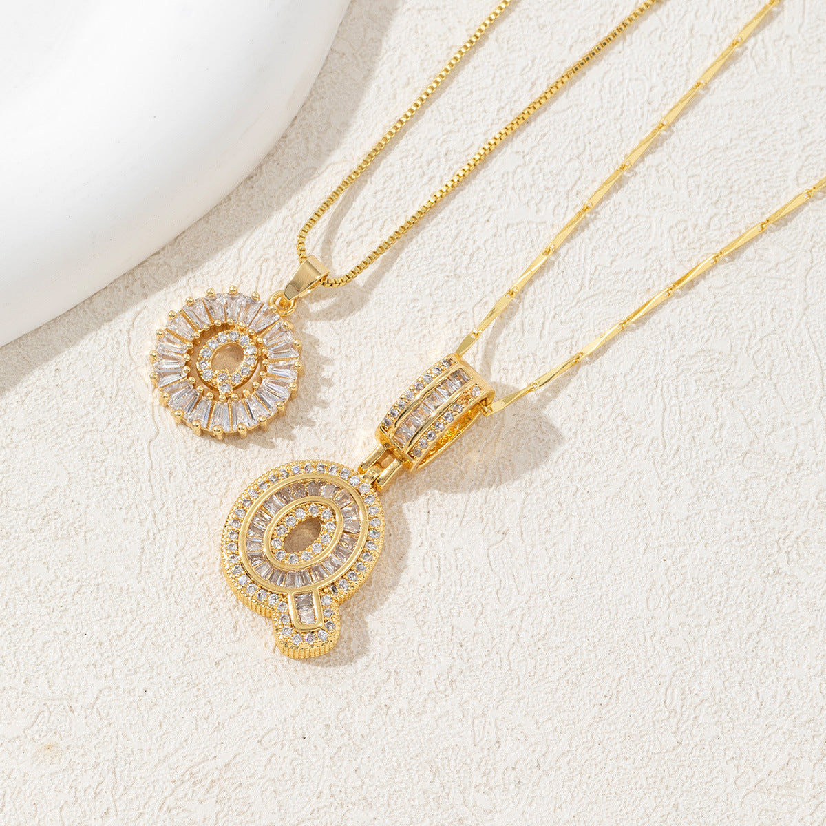 Full Diamond Rock Sugar 26 Letter Necklace