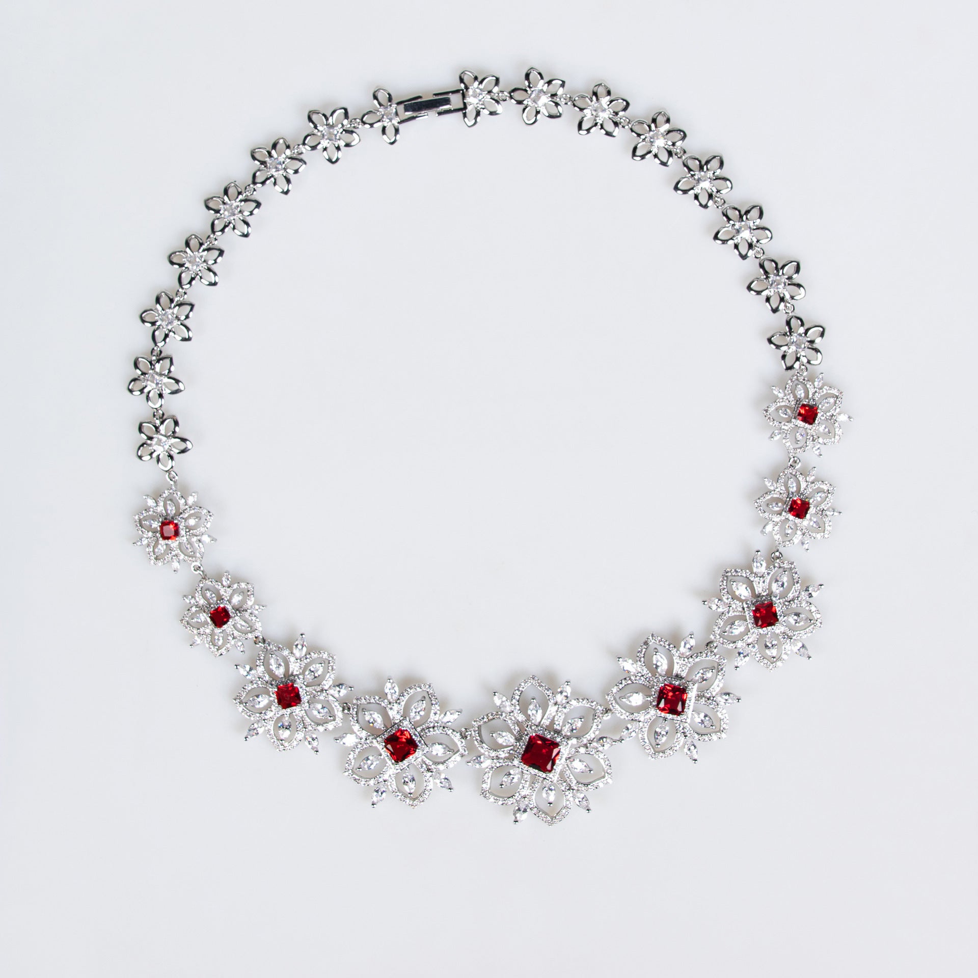 Luxury Yellow Crystal Flower Necklace Earrings Set – Elegant Statement Jewelry for Women