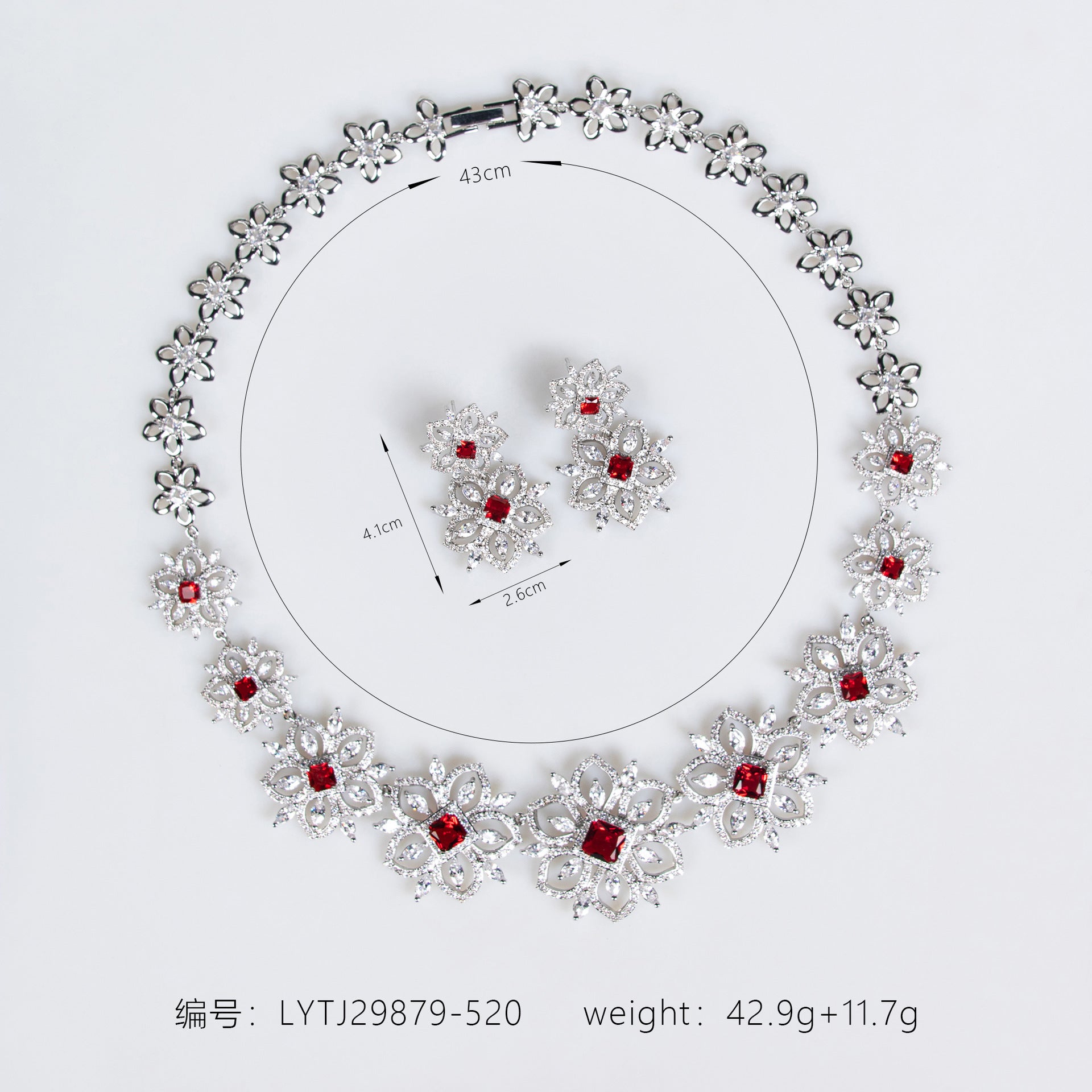 Luxury Yellow Crystal Flower Necklace Earrings Set – Elegant Statement Jewelry for Women